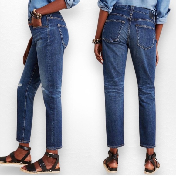 AG-ED DENIM THE EX BOYFRIEND SLOUCHY SLIM DISTRESSED ANKLE JEANS Sz24 - Picture 5 of 12